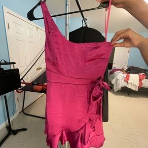 NWT Showpo Berry Satin One shoulder Dress